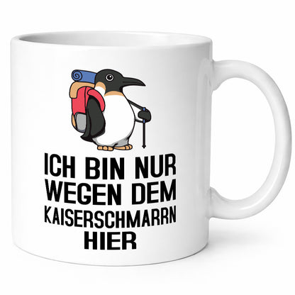 Nur wegen Kaiserschmarrn hier | Pinguin Rucksack lustig Humor Geschenkidee