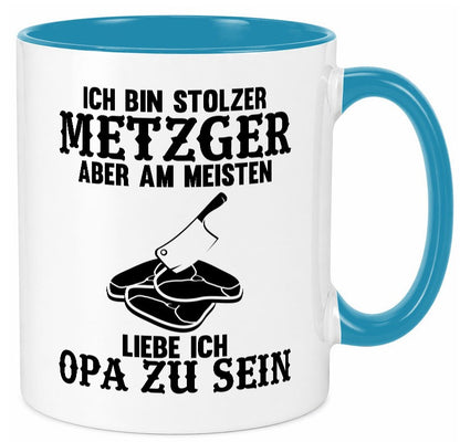 Stolzer Metzger, liebe es Opa zu sein | Fleisch Hackebeil lustiger Spruch Tasse