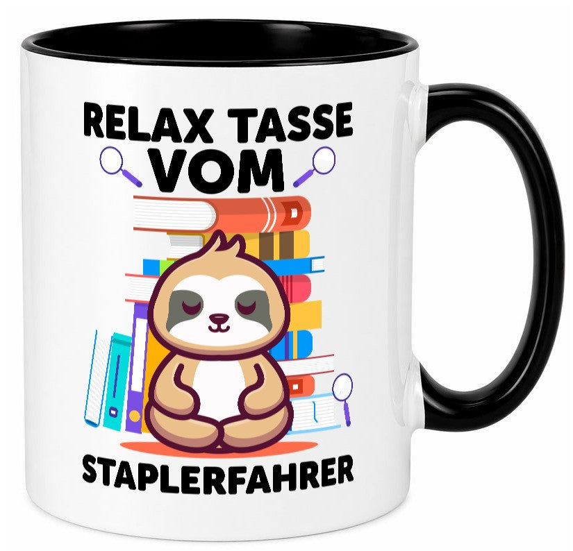 Relax Tasse: Staplerfahrer | Gabelstapler Fahrer lustig Humor Geschenkidee