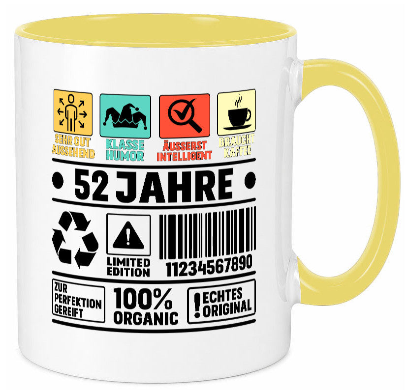 52. Geburtstag | 52 Jahre Humor Limited Edition Geschenkidee Tasse