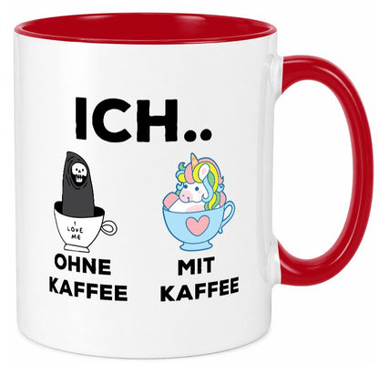 Ich Ohne Kaffee mit | Einhorn lustig Humor Geschenkidee Geschenk Tasse