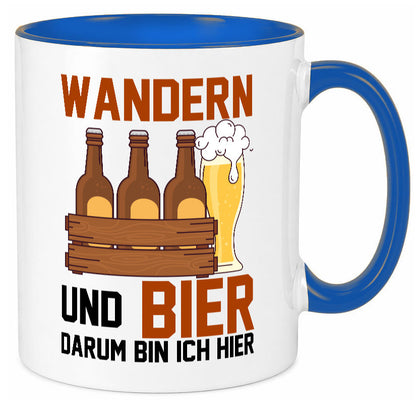 Wandern und Bier darum bin ich hier | Bierkasten lustiger Spruch Geschenk Humor