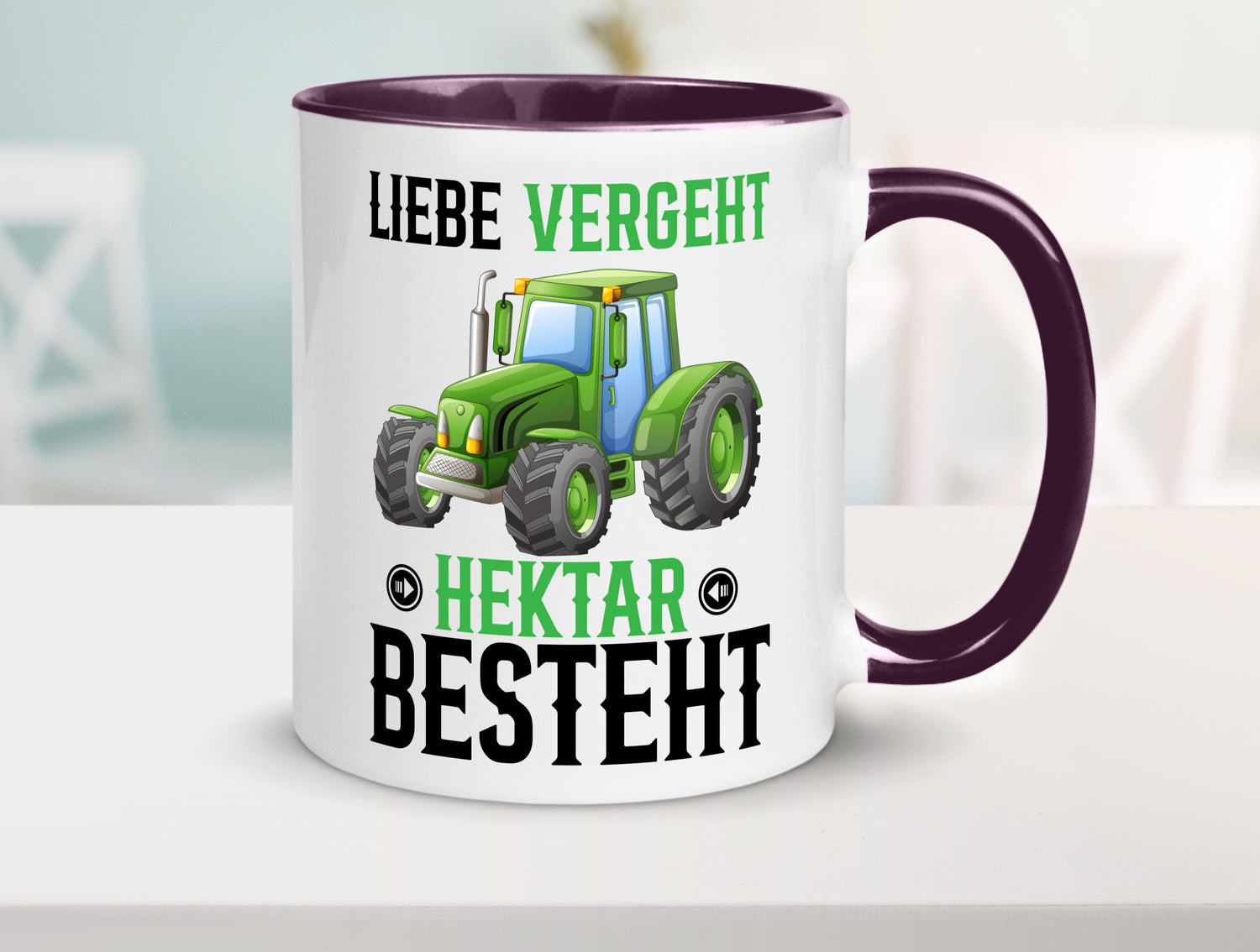 Liebe vergeht Hektar besteht | Traktor Bauer landwirt Humor Geschenkidee Tasse