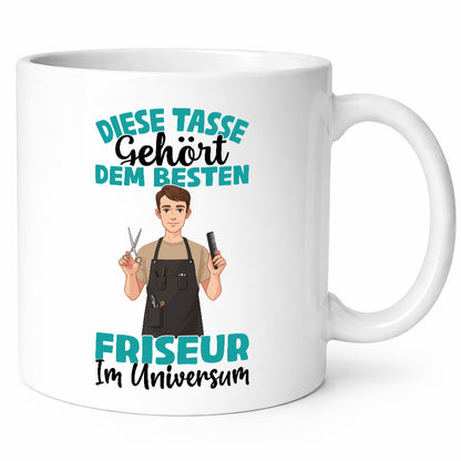 Im Universum: Friseur | Frisör lustiger Spruch Geschenk Humor Geschenkidee Tasse