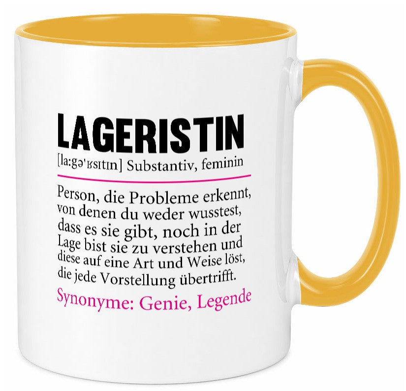 Lageristin | Spruch Beruf Lager Arbeiterin Geschenk Arbeit Kollegen Büro Tasse