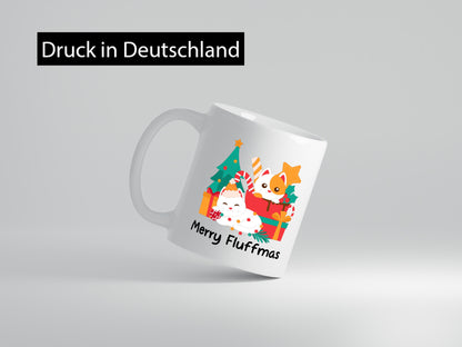 Merry Fluffmas | Weihnachten Katzen Weihnachtskatzen lustiger Spruch Geschenk