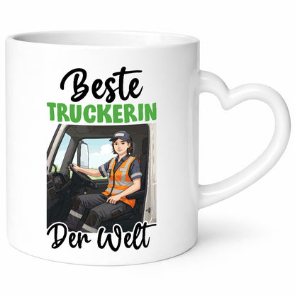 Beste Truckerin | LKW Fahrerin v2 Humor Geschenkidee Tasse