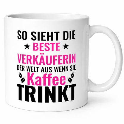 Kaffee trinkt: Verkäuferin| Kollegin | Verkaufsjob Humor Arbeit Kollegen Büro