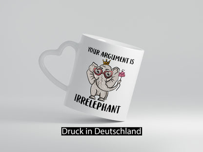 Irrelephant argument | Elefant Tasse Wortwitz Comic lustiger Spruch Geschenk