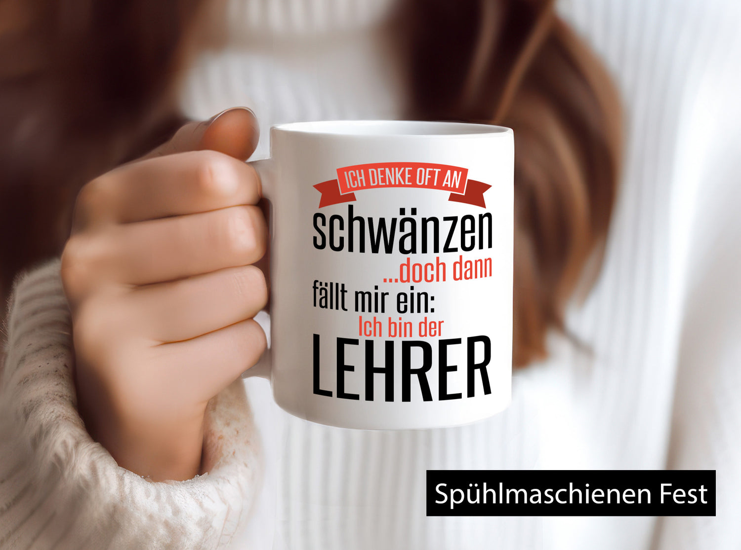 Ich denke oft ans Schwänzen | Lehrerin Unterricht Geschenk Humor Geschenkidee