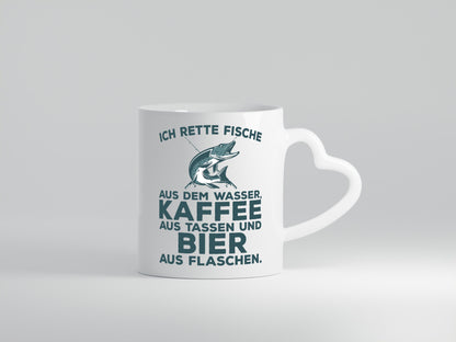 Ich rette Fische | Angler Tasse Biertrinker Humor Geschenkidee