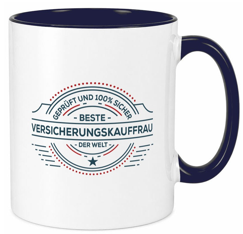 Geprüft und sicher: Versicherungskauffrau | Kauffrau Humor Geschenkidee Tasse