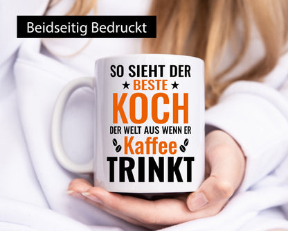 Kaffee trinkt: Koch | Chefkoch Geschenkidee Arbeit Kollegen Büro Humor Tasse
