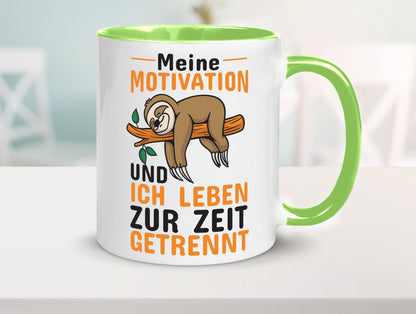 Keine Motivation | Faultier Tasse Büro Humor faul Geschenk Arbeit Kollegen