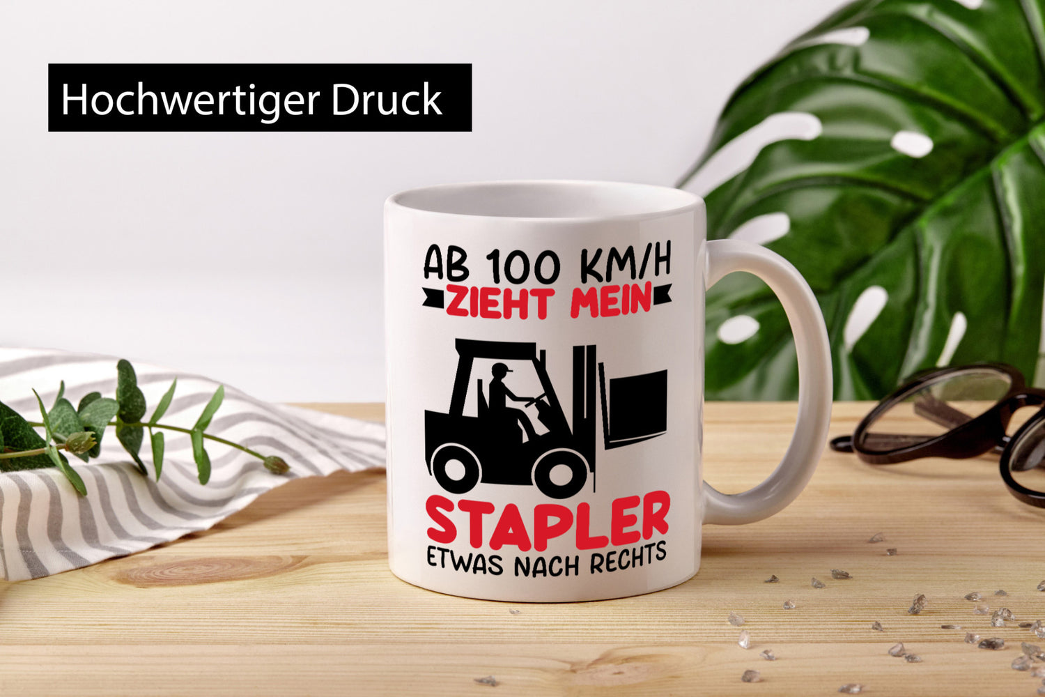 Stapler zieht nach Rechts | Staplerfahrer Arbeit Geschenkidee Kollegen Büro