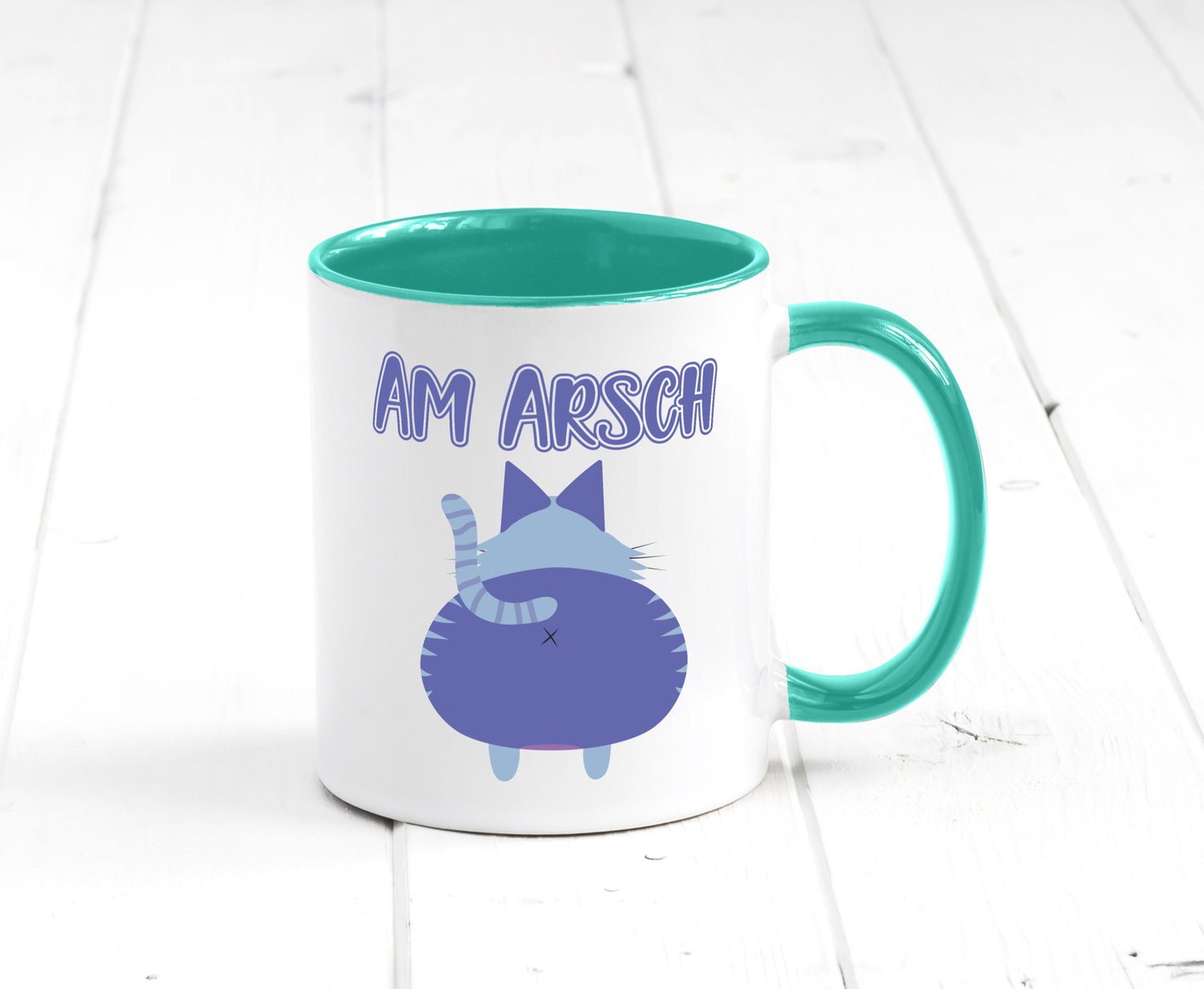 Am Arsch | Katzenmotiv Tasse Kollege Katzenbesitzer Geschenkidee Arbeit