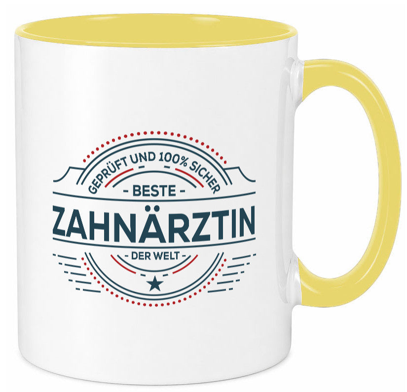 Geprüft und sicher: Zahnärztin | Zahnmedizin Beruf lustig Arbeit Kollegen Büro