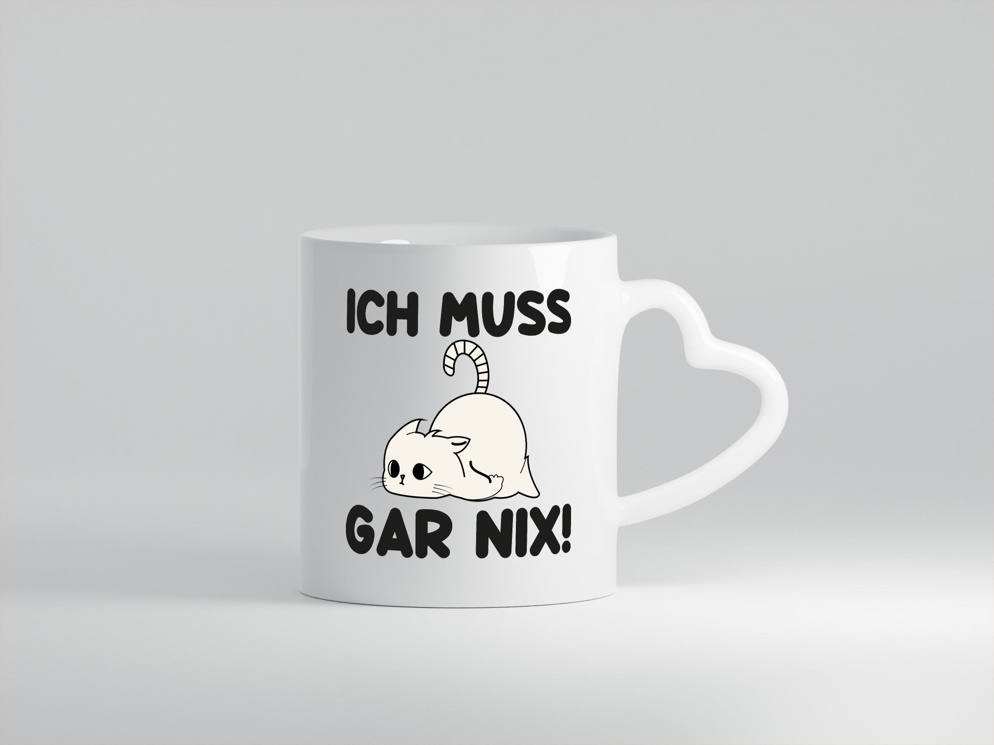 ich muss gar nix | Faule Katze Lazy Geschenkidee Tierliebhaber Humor Tasse