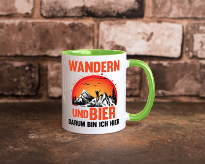 Wandern und Bier darum bin ich hier | lustiger Spruch Geschenk Humor