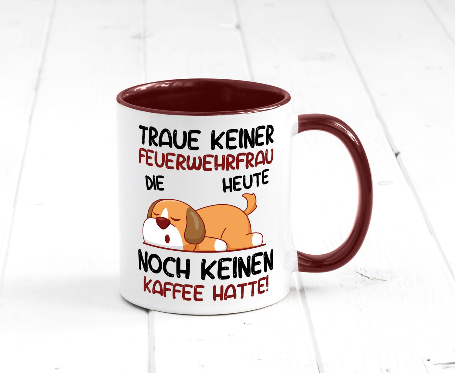 Traue keiner Feuerwehrfrau | Feuerwehr lustig Humor Geschenkidee Geschenk Tasse