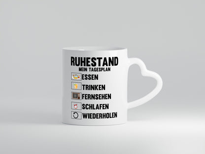 Ruhestand mein Tagesplan | Rentner Geschenkidee Jubiläum Humor Tasse