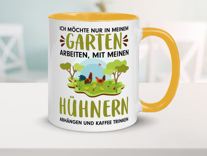 Garten Hühner | Gartenarbeit Tasse Bauernhof Spruch lustiger Geschenk Arbeit