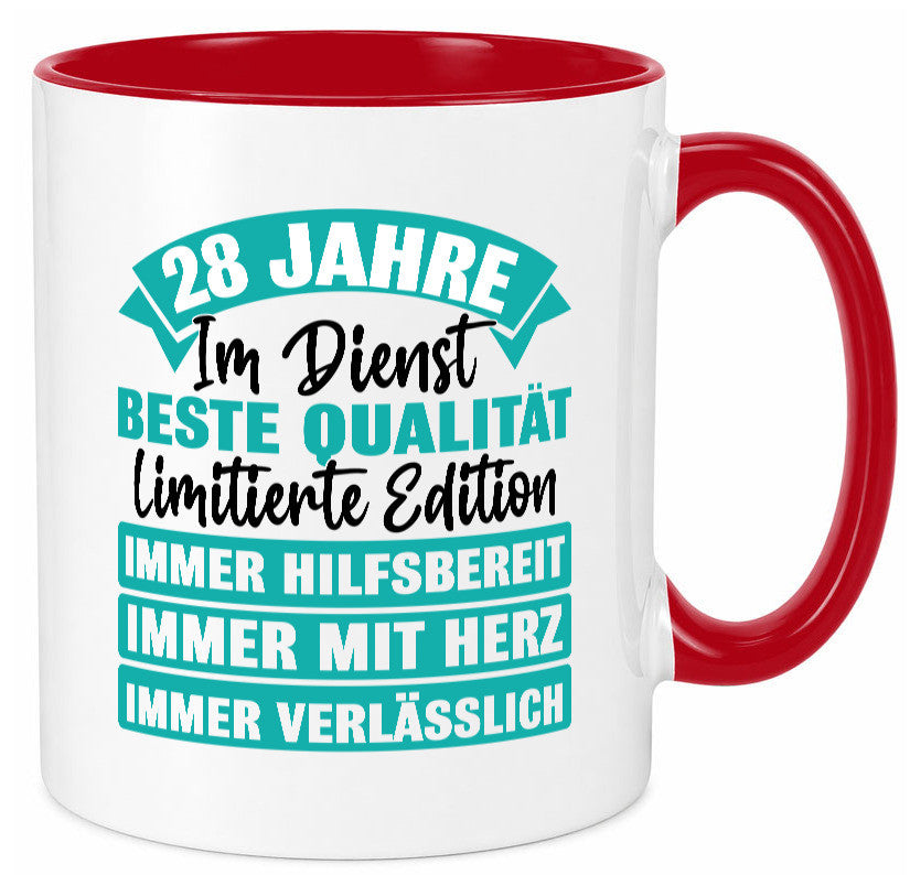 28 Jahre im Dienst | Jubiläum Arbeit lustig Kollegen Büro Geschenk Tasse