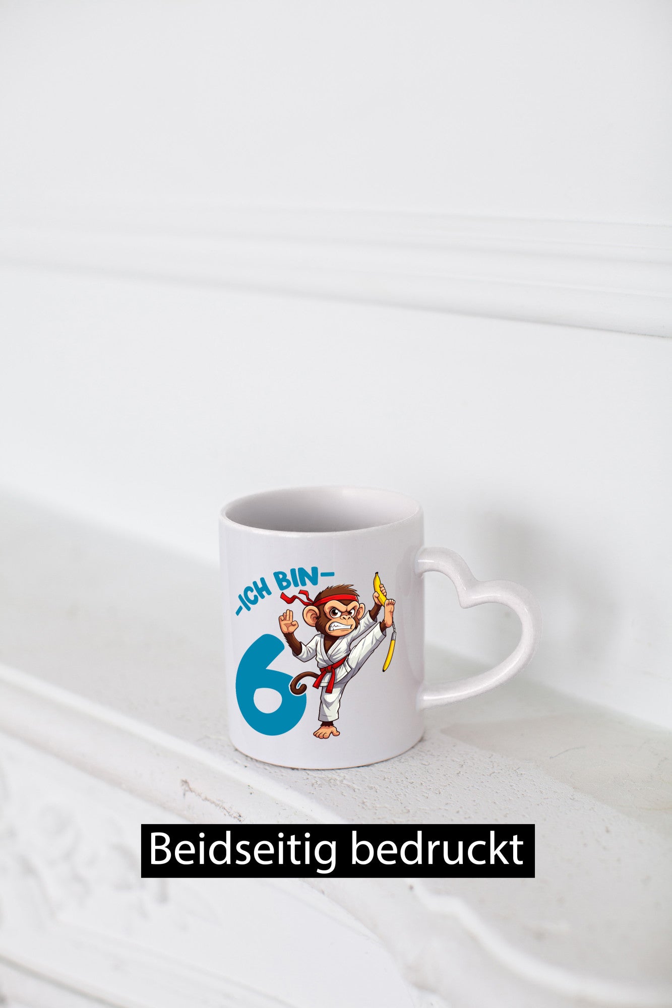 Ich bin 6 | 6. Geburtstag Karate Kampfsport Affe Geschenkidee Humor Tasse