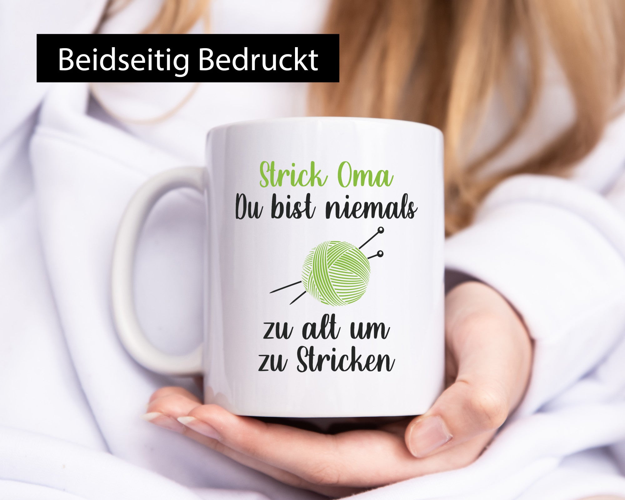 Strickoma, niemals zu alt zum Stricken | Wolle Humor Familie Geschenkidee Tasse