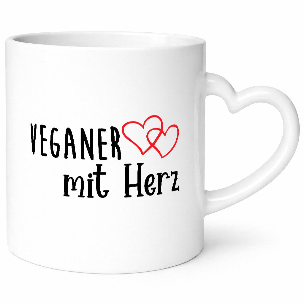 Veganer mit Herz | ich liebe Tiere Humor Tierliebhaber Geschenkidee Tasse
