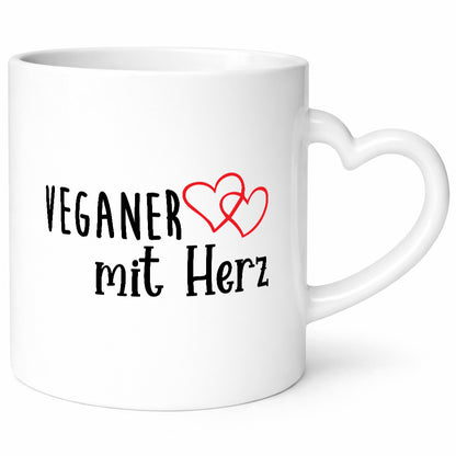 Veganer mit Herz | ich liebe Tiere Humor Tierliebhaber Geschenkidee Tasse