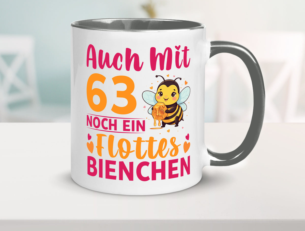 63. Geburtstag | Flottes Bienchen 63 Jahre lustiger Spruch Geschenk Tasse