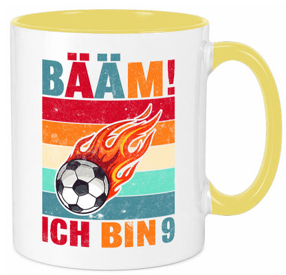 9. Geburtstag | Bääm ich bin 9 Fußball Geschenkidee Humor Tasse