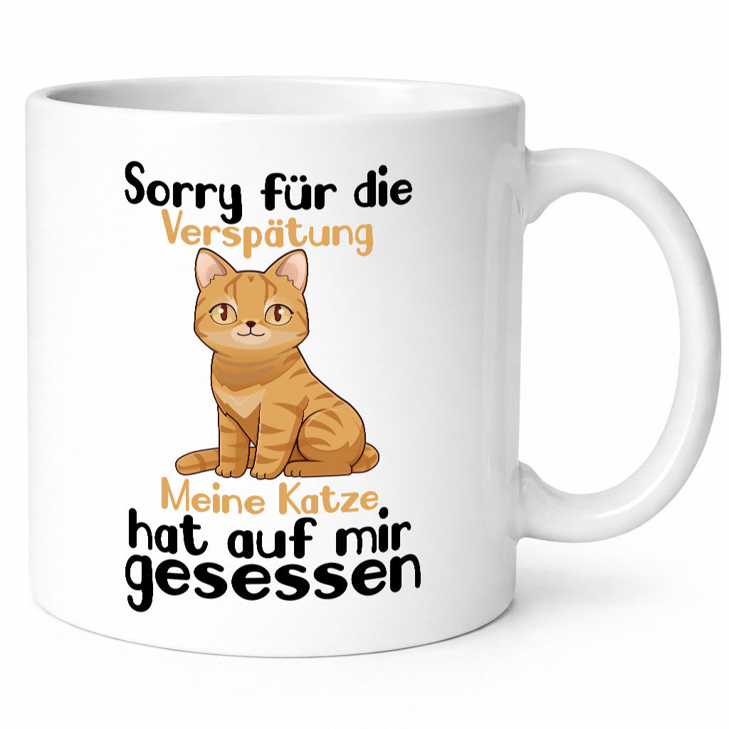 Sorry für die Verspätung | Chillen mit Katze Katzen Geschenkidee Tierliebhaber