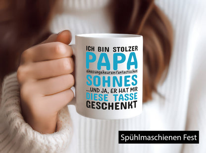 Stolzer Papa | Vater Tasse Fantastischer Sohn Humor Geschenk Familie