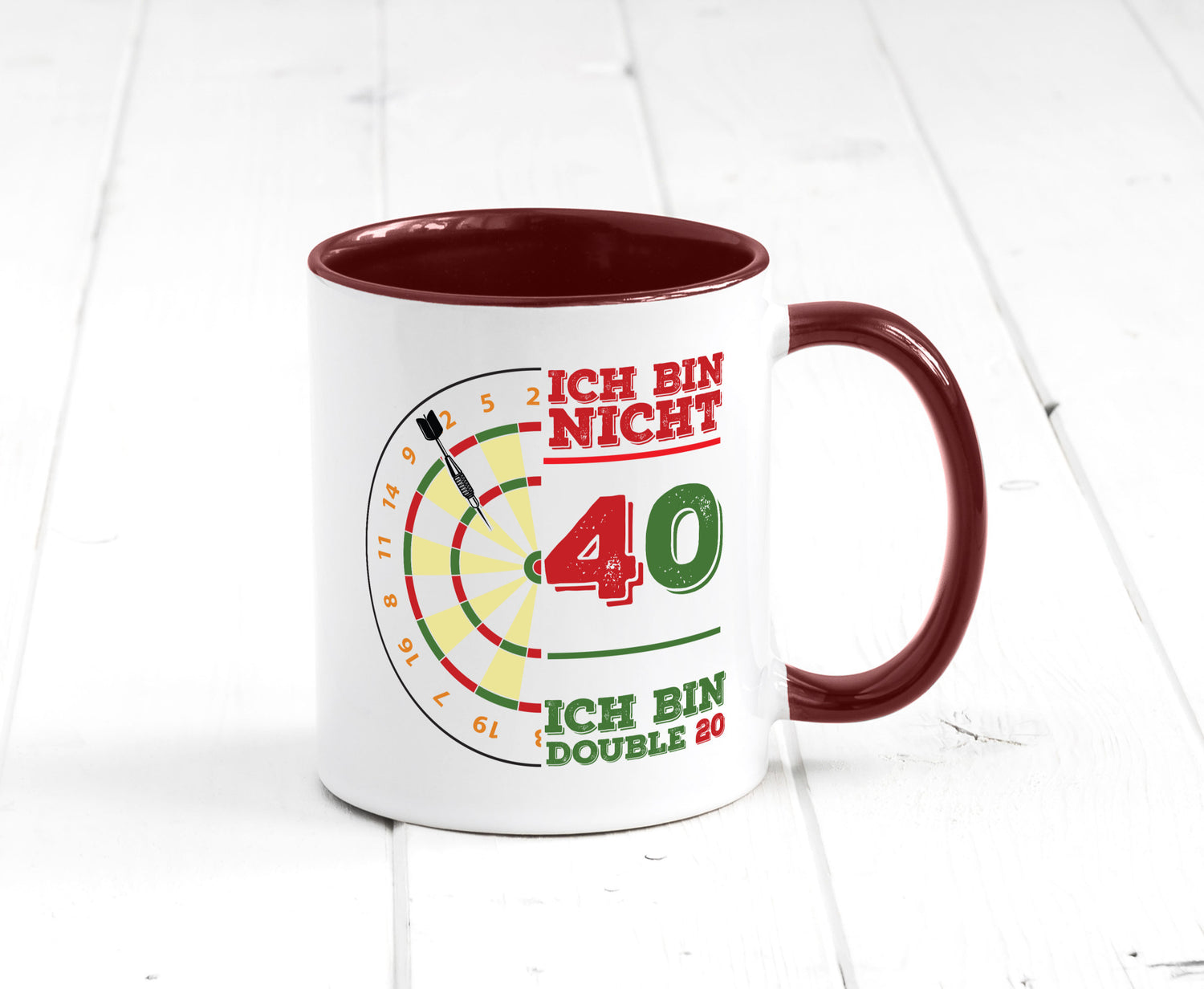 Ich bin nicht 40 double 80 | Dart spieler Geschenkidee Humor Tasse