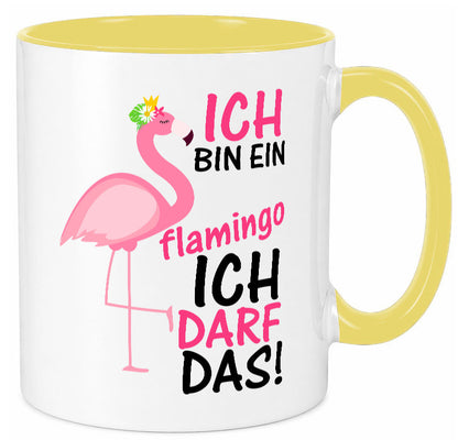 Ich bin ein Flamingo | Tier-Comic lustiger Spruch Blume Geschenk Tierliebhaber Tasse