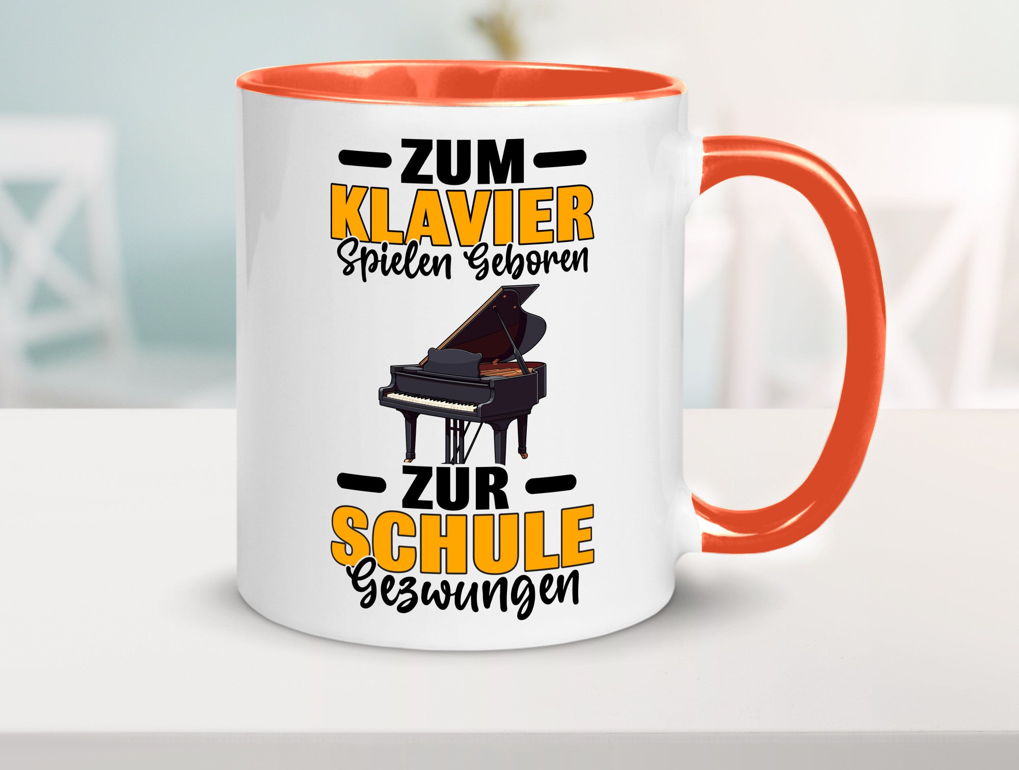 Zum Klavier spielen geboren zur Schule gezwungen v2 lustiger Spruch Geschenk