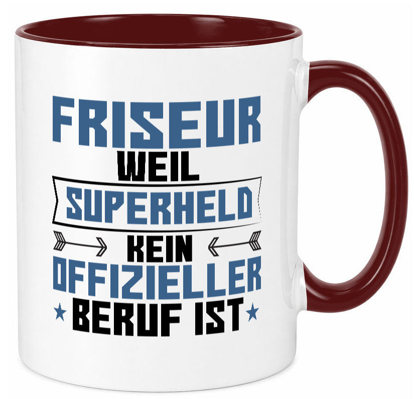 Superheld Friseur | Frisör Geschenkidee Humor Tasse