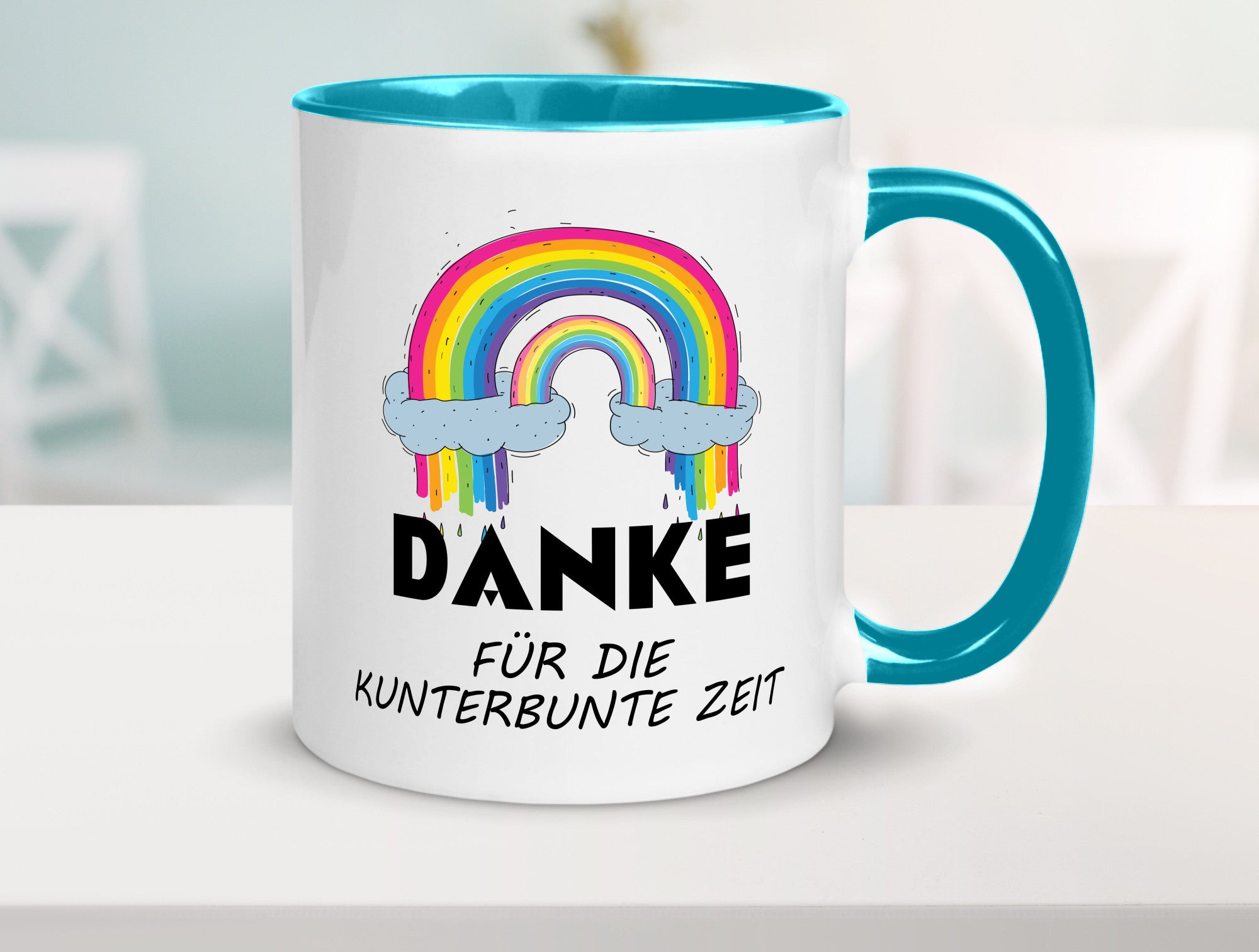 Danke für die Kunderbunte Zeit | Regenbogen lustiger Spruch Geschenk Humor