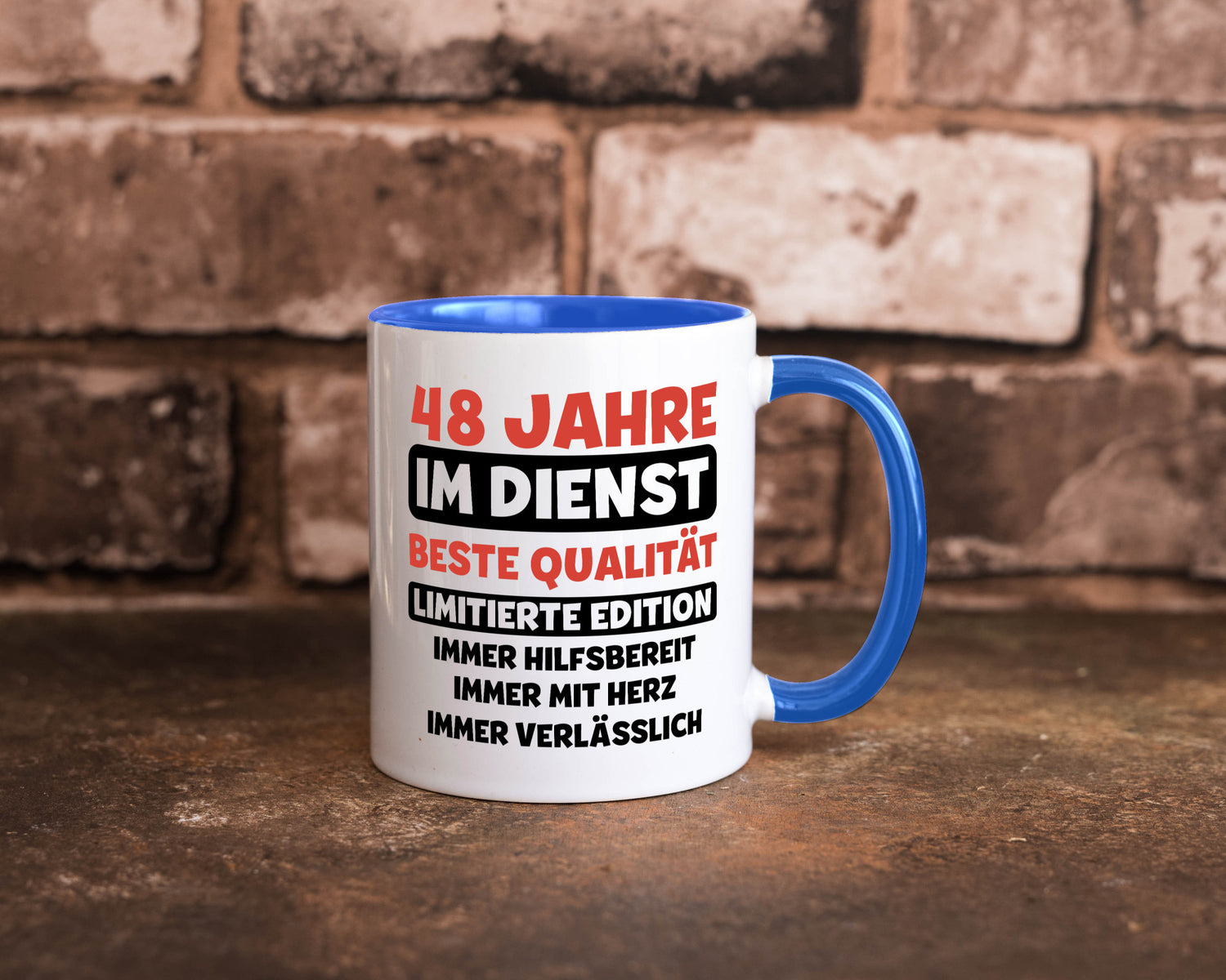 48 Jahre im Dienst | Jubiläum Arbeit v3 Humor Kollegen Büro Geschenkidee Tasse