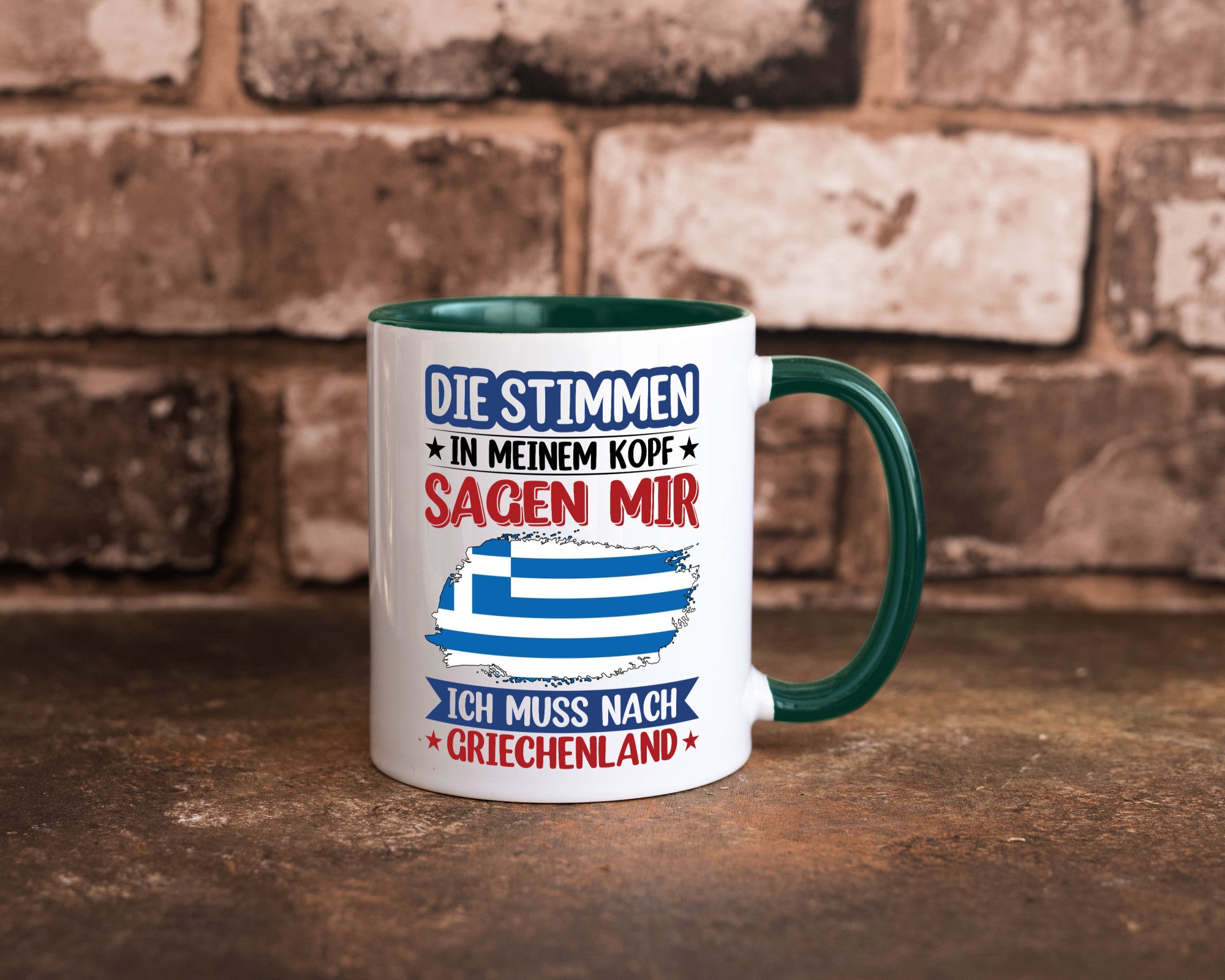 Griechenland | Urlaub Stimmen in meinem Kopf Traumland Humor Geschenkidee Tasse
