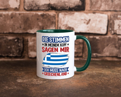 Griechenland | Urlaub Stimmen in meinem Kopf Traumland Humor Geschenkidee Tasse