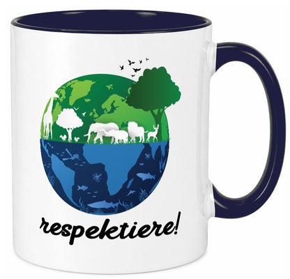 Respektiere | Tiere mit Respekt behandeln lustiger Spruch Geschenk Tasse