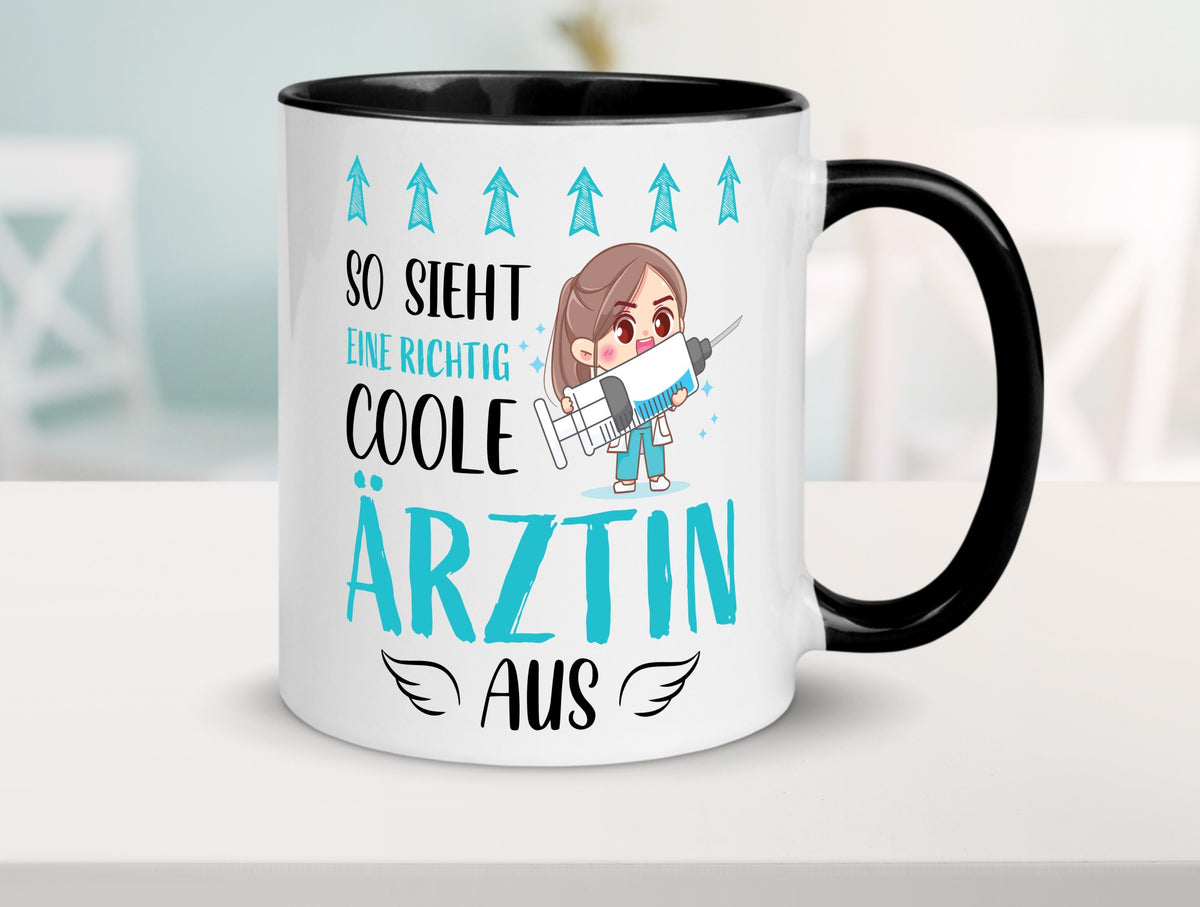 So sieht eine richtig Coole Ã„rztin aus | Krankenhaus Geschenk Humor Tasse