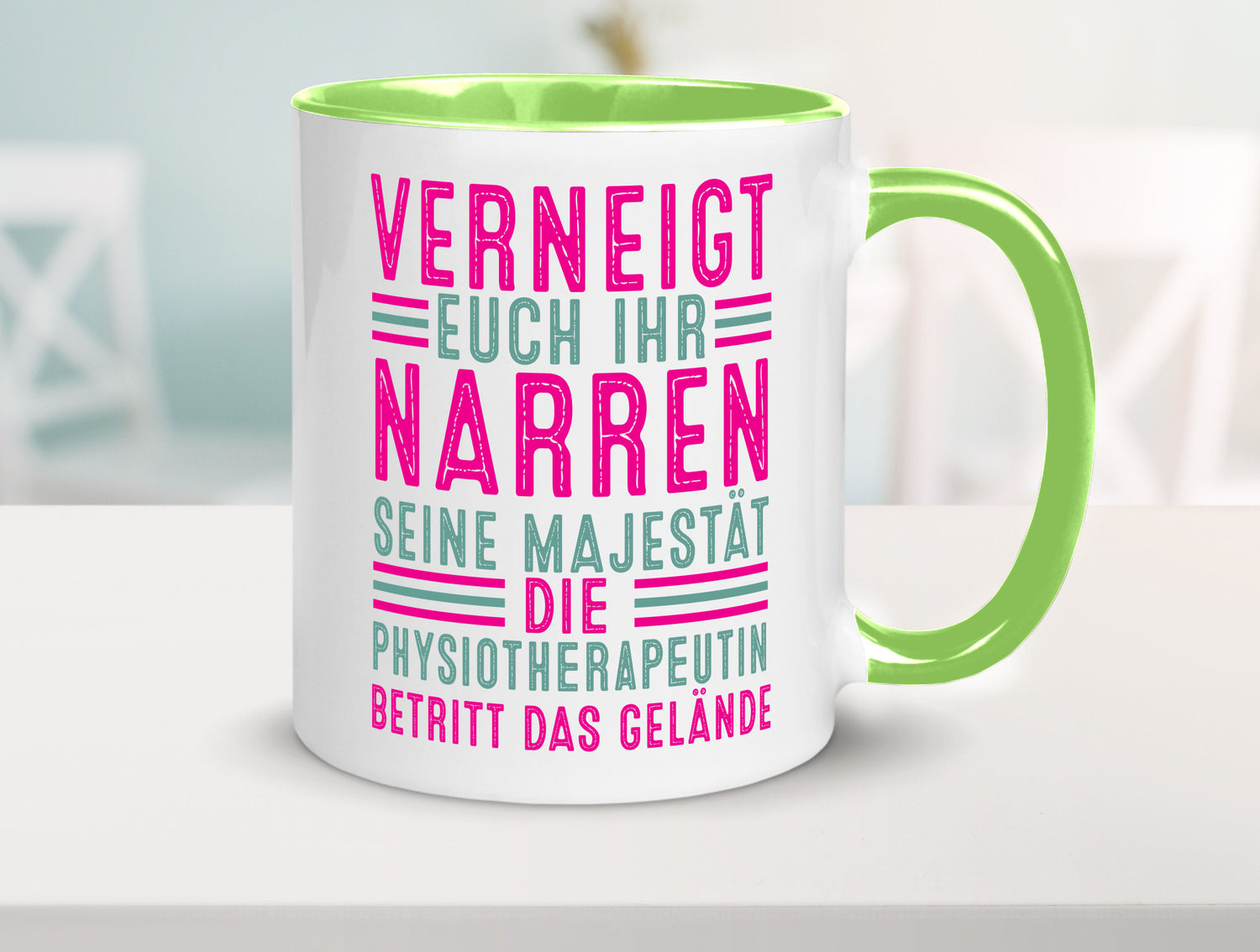 Verneigt euch: Physiotherapeutin Humor Geschenkidee Tasse