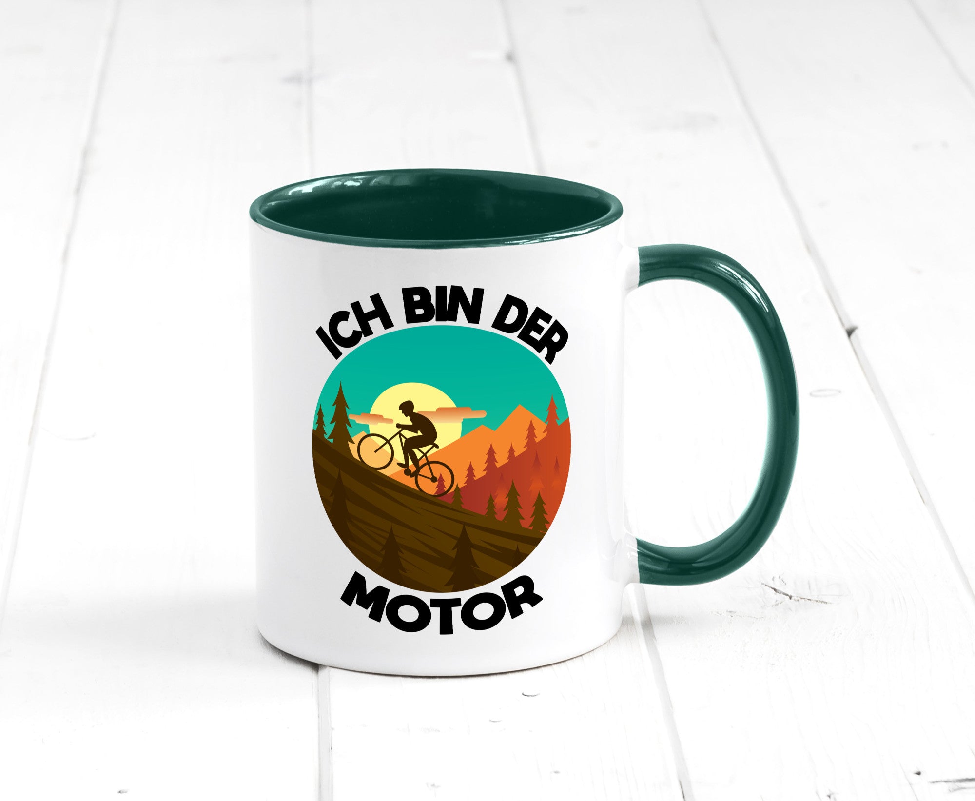 Ich bin der Motor | Mountainbiking Fahrrad Berge Geschenkidee Humor Tasse