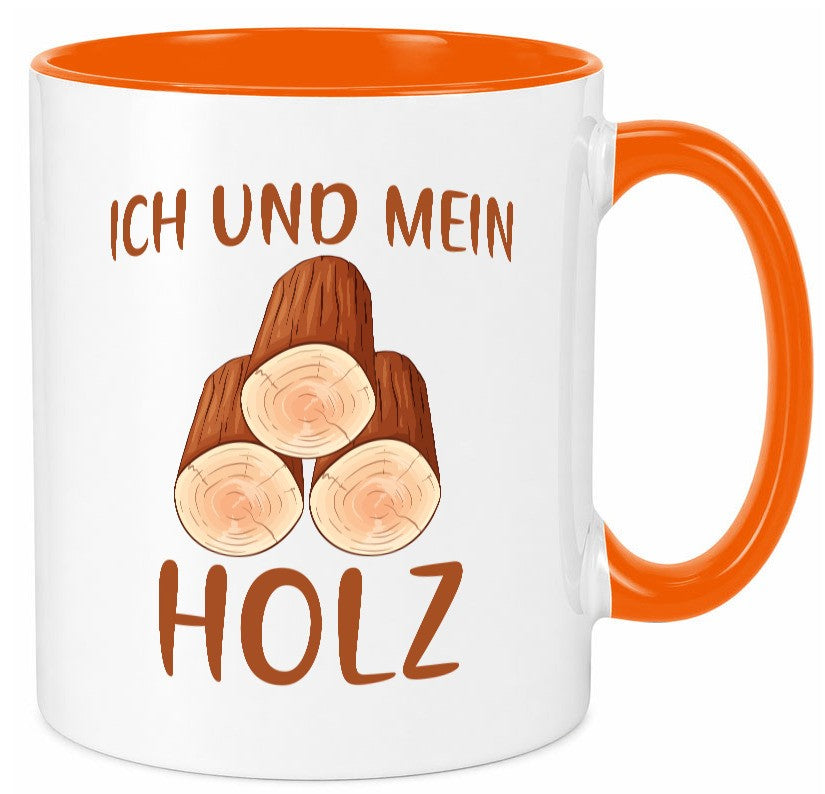 Ich und mein Holz | liebhaber Holzfäller lustiger Spruch Geschenk Humor Tasse