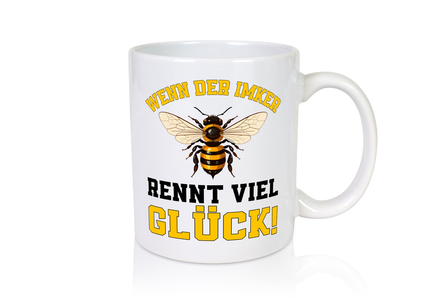 Wenn der Imker rennt viel Glück | Bienen v2 Humor Geschenkidee Tasse