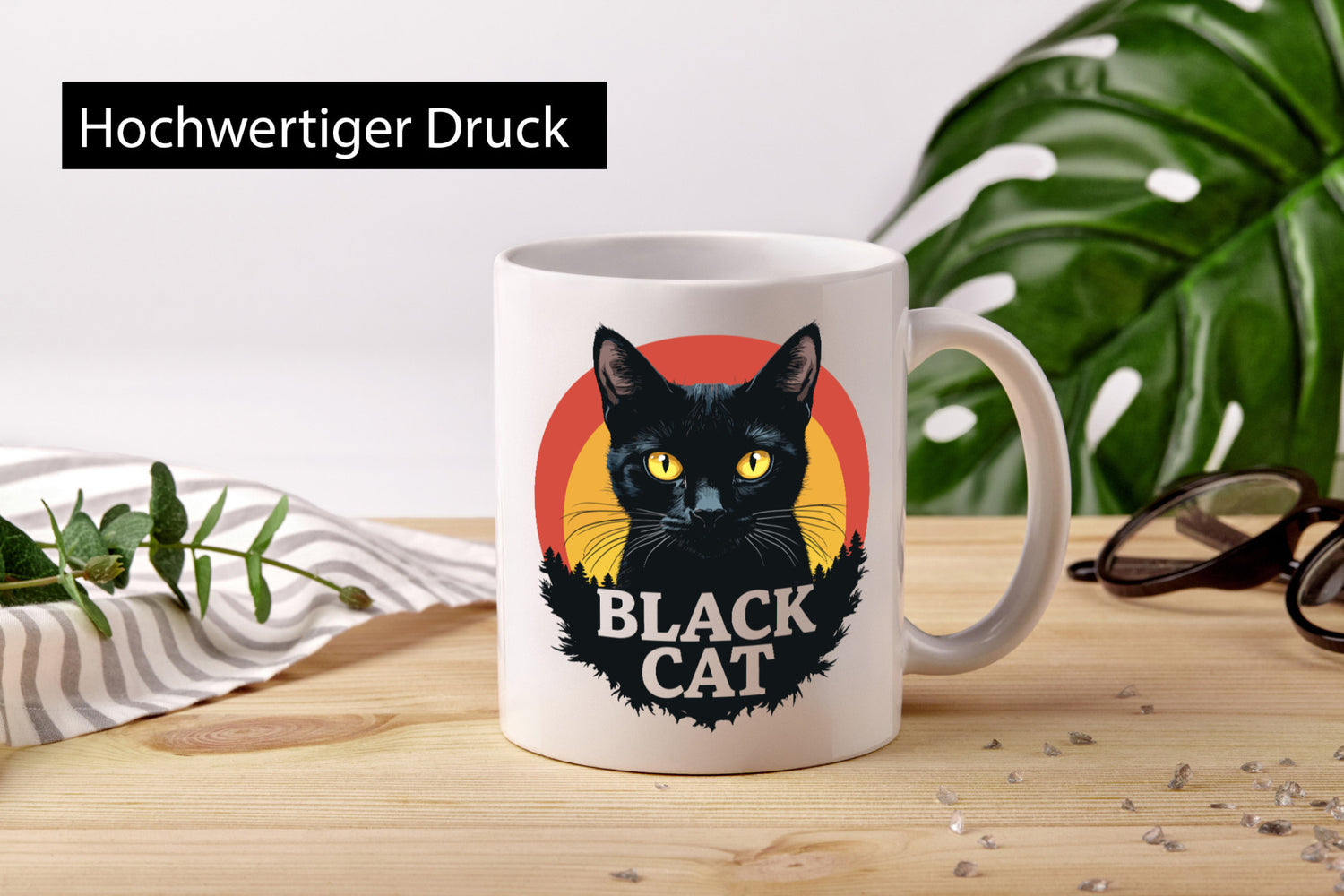 Black Cat | Schwarze Katze Böse Humor Tierliebhaber Geschenkidee Tasse